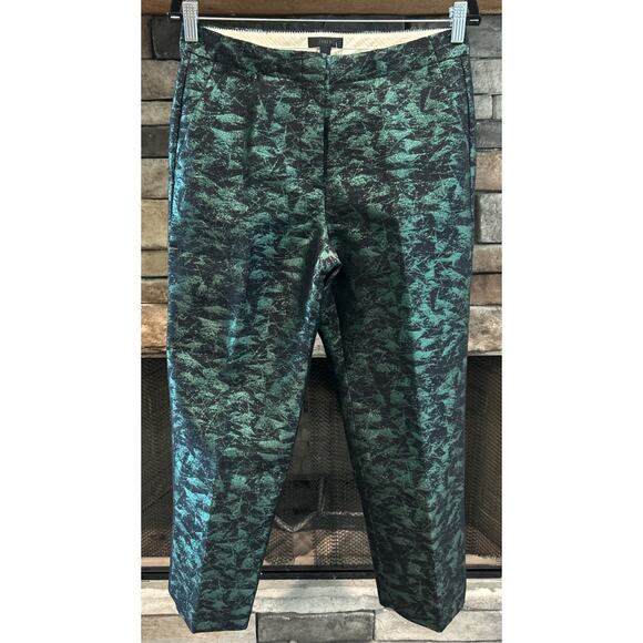 Women’s J.CREW Evergreen Jacquard Metallic Patio Pants Size 6 NWT *C8 - Picture 1 of 5
